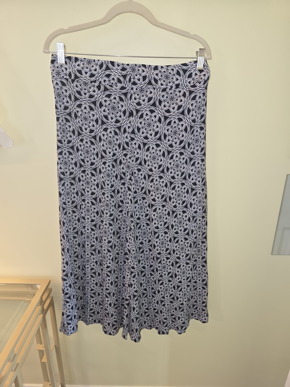 Christopher & Banks Navy and White Geometric Maxi Skirt